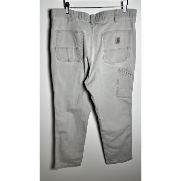 Carhartt Rugged Flex Relaxed Fit Canvas Work Pants Mens 32x36 Light Tan - Picture 2 of 11